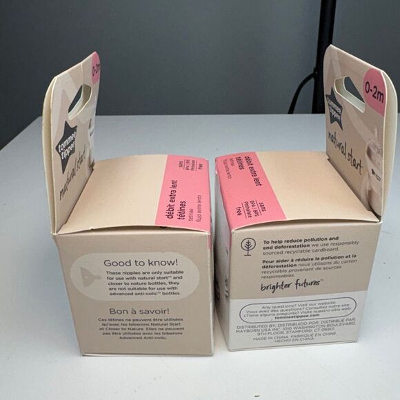 Tommee Tippee Natural Start Extra Slow Flow Nipples – 0–2M – 2 Packs - Picture 2 of 3